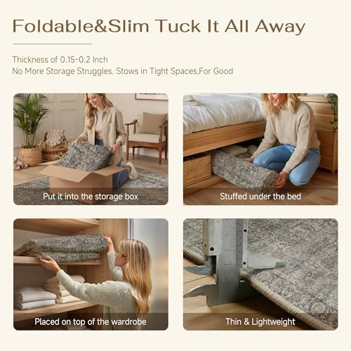 HUGEAR Moss Green 3x5 Washable Area Rugs for Living Room - Image 5