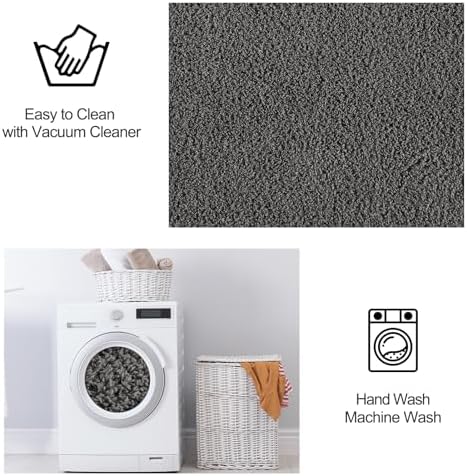 FlyDOIT Area Rugs for Bedroom Living Room, 7x10 Dark Grey Super Soft Comfy Thickened Memory-Foam Indoor Carpets, Modern Aesthetic Minimalist Carpet for Boys Girls Adults Apartment Nursery Home Décor - Image 6