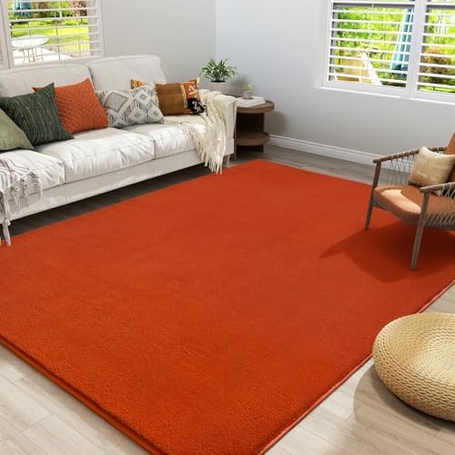 Amearea Modern Area Rug for Bedroom Living Room, 5x8 Orange Memory Foam Rug by AmeareaDirect