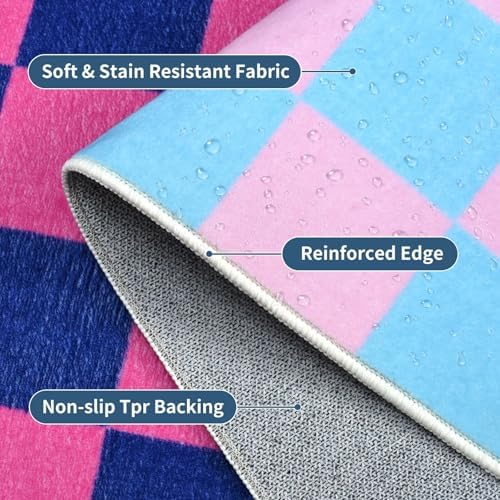 Terrug Multicolored Checkered Rug for Living Room, 5x7 Soft Area Rugs - Image 5