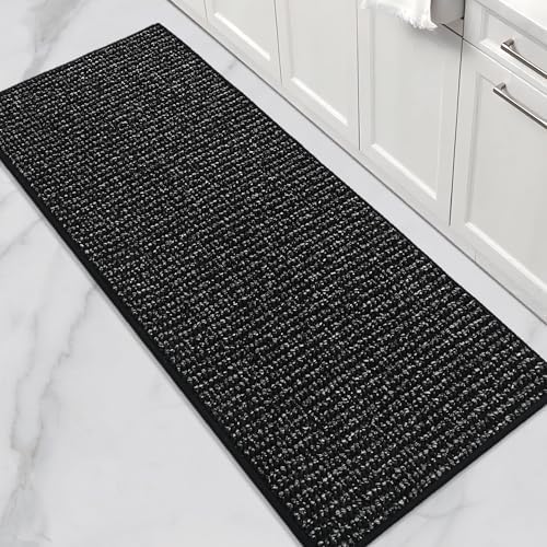 BEQHAUSE Kitchen Runner Rugs 24"x60", Kitchen Mats for Floor, Black by BEQHAUSE
