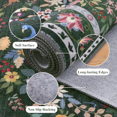 HEBE Hallway Runner Rug 2'x8', Washable Non Slip Kitchen Rug Runner - Image 3
