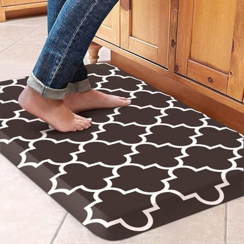 WISELIFE Anti Fatigue Floor Mat, 17.3" x 28", 4/5 Inch, Chocolate by WiseLife