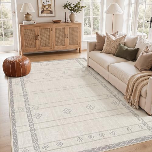 cotiled Boho 5x7 Area Rugs for Living Room: Soft Moroccan Washable Rug by COTILED