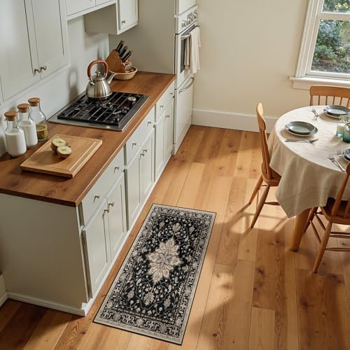RELEANY Washable Area Rug, Small 2'x4', Black/Neutral - Image 2