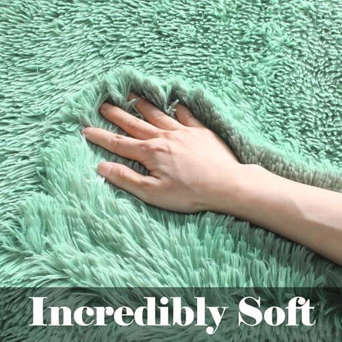 Sage Green Rugs for Kids Bedroom Dorm, 3x5 Fluffy Bedside Soft Area Rug - Image 2