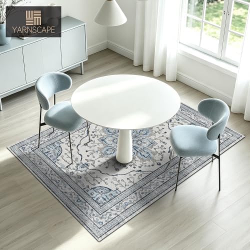 YARNSCAPE 4' x 6' Machine Washable Area Rug, Non-Slip Low-Pile Carpet - Image 5