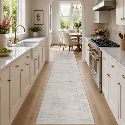 Hallway Runner Rug 2x10 Non Slip Washable Ivory Rugs for Kitchen - Image 3