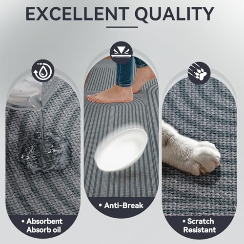 Kitchen Mats for Floor, Kitchen Rugs Non Slip, 17x59 Grey - Image 4