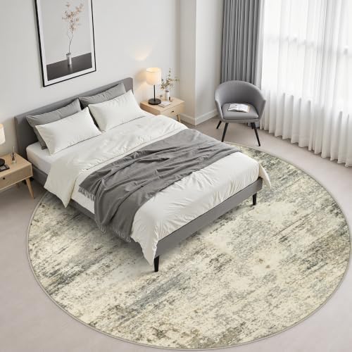 Round Area Rug Living Room: 6 ft Modern Washable Indoor Carpet - Image 3