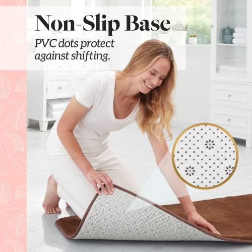 Memory Foam Bath Mat Non Slip Absorbent Super Cozy Velvet Bathroom Rug Carpet (20 inches X 32 inches, Brown) - Image 6