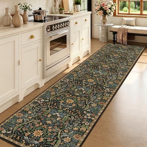 3x12 Floral Runner Rug for Kitchen Washable Hallway Runner Rug - Image 3