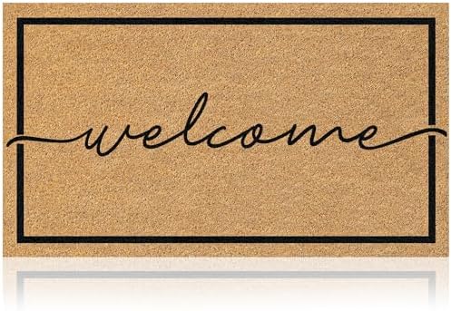 Coir Welcome Mat, Non-Slip, Welcome Classic 4, 17x29 in by AmaruDoorMats