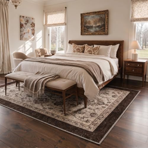 Bavni 2X5 Washable Hallway Runner Rug, Boho Vintage Floral Non Slip - Image 6