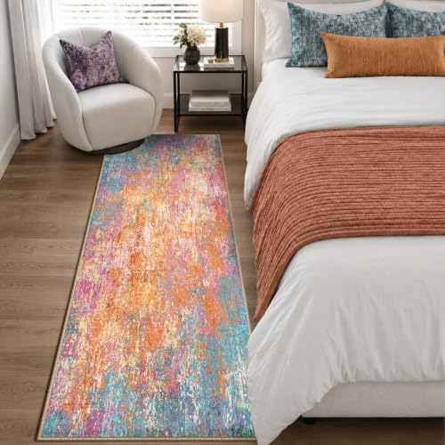 RELEANY Washable Runner 2'x6' Abstract Area Rug for Hallway Starlight - Image 3
