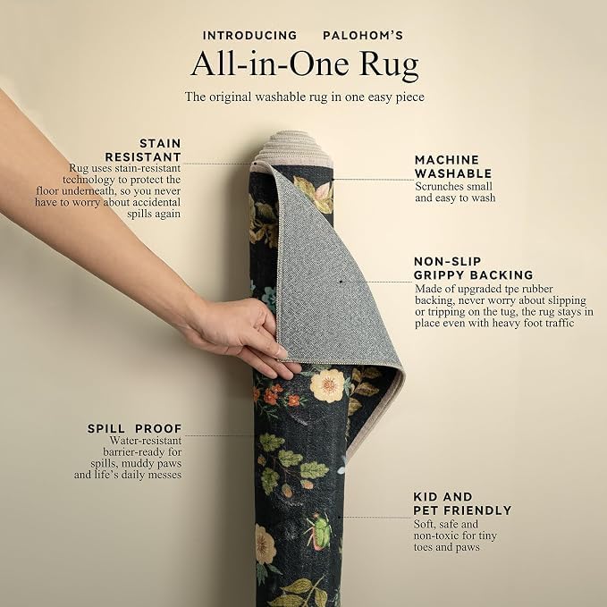 Washable Runners for Hallways Kitchen Rugs: 2'x6' Runner Rug Stain Resistant Non Slip Low Pile Soft Carpet Runners for Hallways Indoor Entryway Kitchen Laundry Room Bedroom Bedside Farmhouse - Image 4