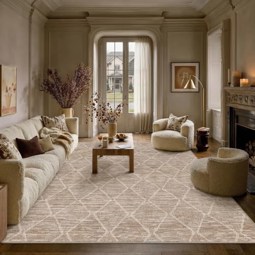 HUGEAR 6x9 Area Rug Brown Washable Rugs for Living Room by HUGEAR