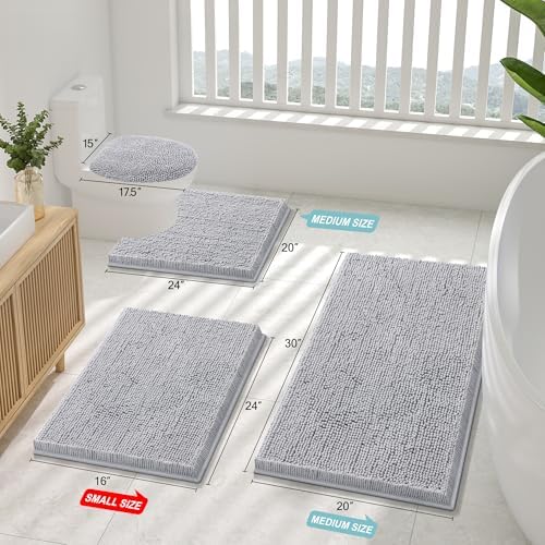 Smiry Toilet Rugs U-Shaped 24x20, Extra Soft Absorbent Contoured Bath Mat - Image 2