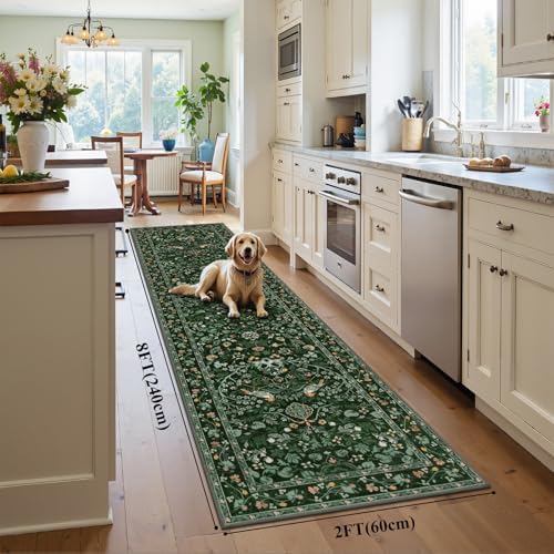 HEBE Hallway Runner Rug 2'x8', Washable Non Slip Kitchen Rug Runner - Image 2