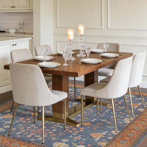 5x7 Washable Area Rugs for Living Room (Indigo Terracotta) - Image 4