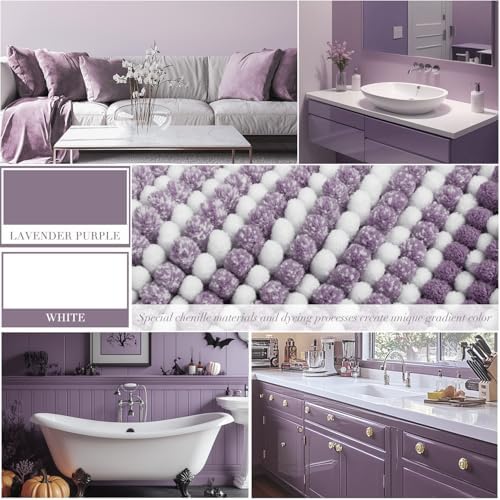 BSICPRO Bathroom Rugs Sets 2 Piece, Non Slip Bath Mats, Lavender Purple - Image 2