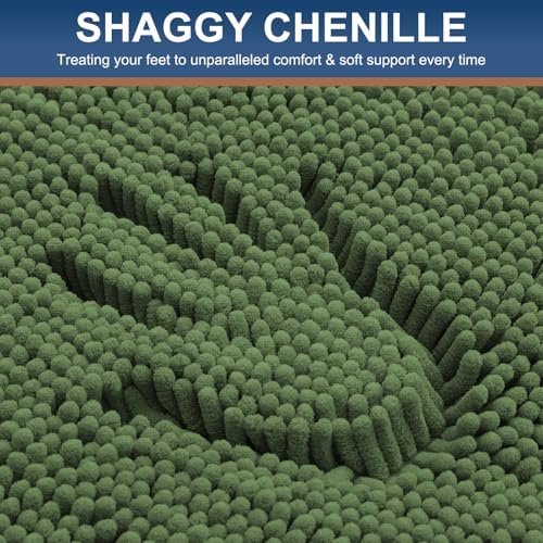 Smiry Bathroom Rugs 30X20, Luxury Chenille Extra Soft Absorbent Bath Mat - Image 3