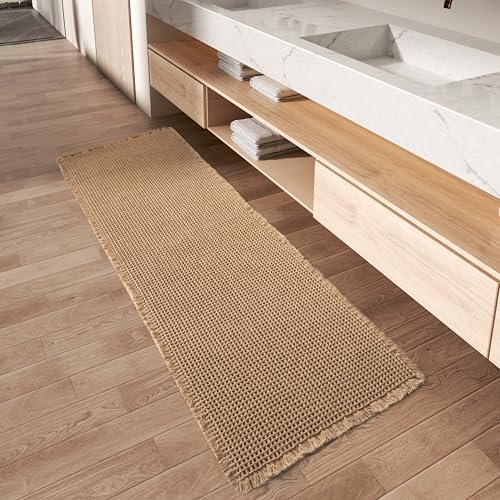 Upgraded Waffle Bath Mat Runner Absorbent Non Slip Bathroom Mat, 2' x 6' by AMOAMI
