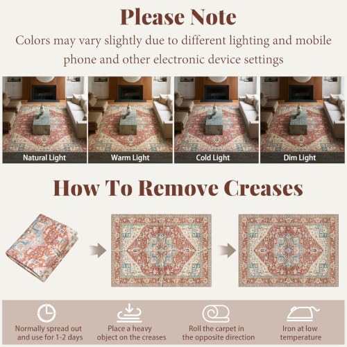 Machine Washable Rugs for Living Room: 10x14 Area Rugs for Bedroom - Image 6