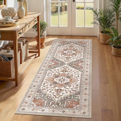 Yamaziot Washable Runner Rug, 2x6 Non-Slip Boho Vintage Hallway Kitchen Rug by Yamaziot