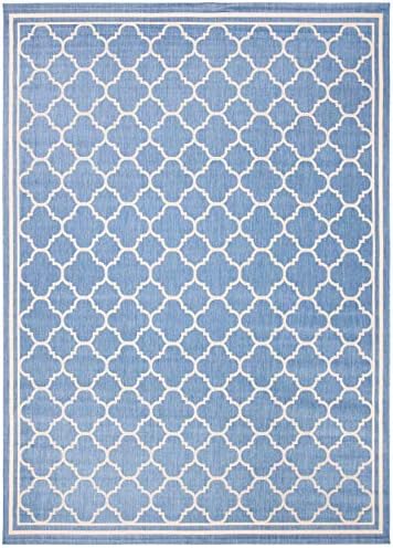 SAFAVIEH Courtyard Collection 8' x 10' Blue/Beige CY6918 Trellis Indoor/ Outdoor Patio Backyard Mudroom Area Rug - Image 2