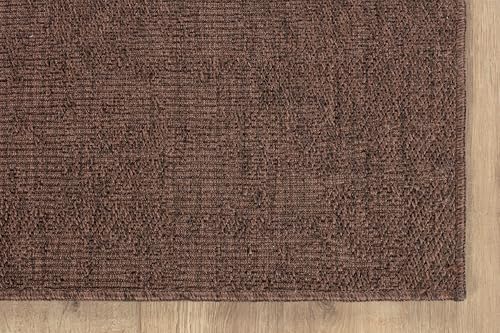 CAMILSON Easy Jute Rug 5x7, Indoor Outdoor Brown Color Fiber Area Rugs for Living Room Patio and Kitchen Rug, Solid Boho Woven Design, Easy-Cleaning, Washable Outside Carpet Alfombras (5 x 7) - Image 4
