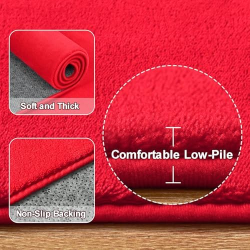 Amearea Large Area Rugs for Bedroom Living Room, 8x10 Red Memory Foam Rug - Image 3