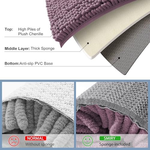 Smiry Bathroom Rugs 24X16, Luxury Chenille Extra Soft Absorbent Bath Mat - Image 5