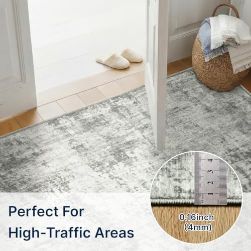 2x3 Area Rug Washable Abstract: Non Slip Throw Rugs for Entryway - Image 3