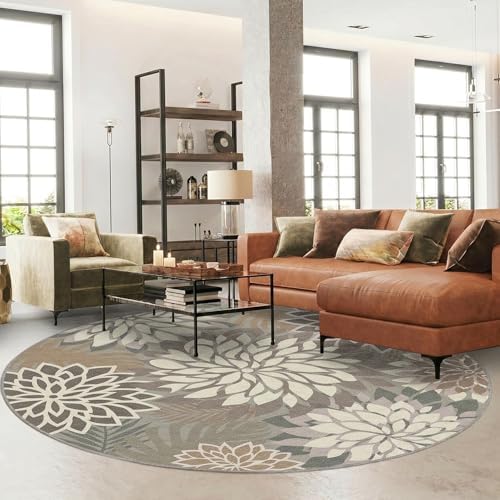 Arenarug Outdoor Rug Waterproof, Washable Patio Rug for Deck, 6x6, Taupe - Image 2