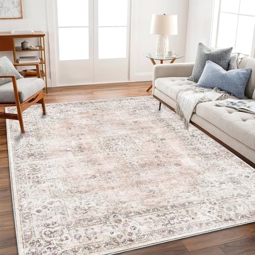 CHAMPLANT Washable Area Rug 8'x10' Retro Boho Design Non-Shedding Non-Slip Easy Care Ideal for High Traffic Areas in Living Room Bedroom Office Coffee Table Kitchen Large Carpet - Image 2