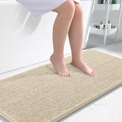 OLANLY Bathroom Runner Rugs 47x24, Extra Soft Absorbent Chenille Bath Rugs by OLANLY