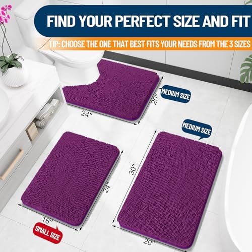 OLANLY Toilet Rugs U-Shaped 24x20, Soft Absorbent Chenille Contour Rugs - Image 2