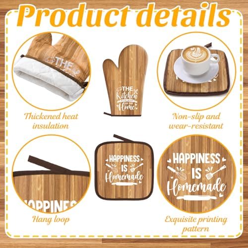 Fourluoo 10 Pcs Farmhouse Wood Grain Kitchen Set - Image 5