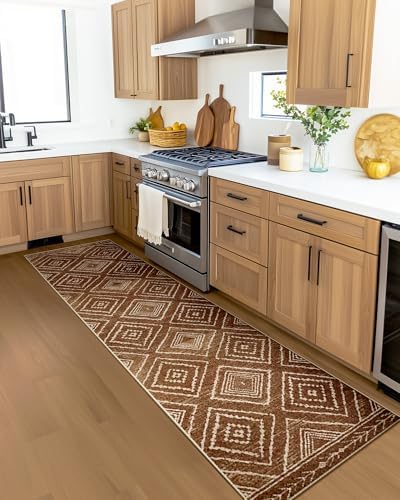 BESTSWEETIE 2'x8' Washable Area Rug for Living Room Runner Yellowbrown - Image 6