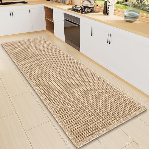 Smiry Waffle Bath Mat 47X16, Extra Soft Absorbent Bathroom Rugs, Brown by Smiry