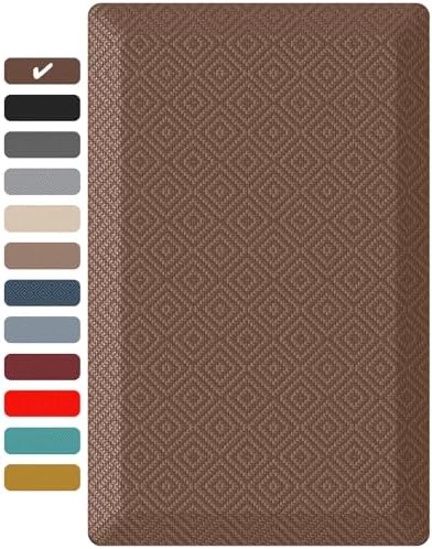 Ophanie Kitchen Mats for Floor,3/4 inch Thick,17x28 Anti Fatigue Cushioned Mat,Kitchen Rugs,Waterproof,Comfort Ergonomic Standing Mat for Office,Home,Sink with 99+ Pairs of Anti-Slip Bottom Ridges by Ophanie