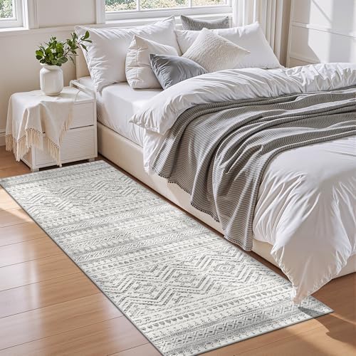 Miukiki Washable 2x6 Runner Rug Hallway Non Slip Kitchen Runner Grey - Image 5