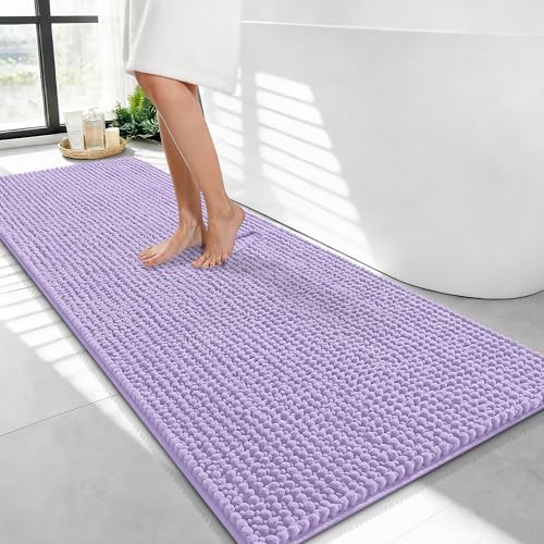 OLANLY Thick Chenille Bathroom Runner Rugs Mats 47x24, Lavender by OLANLY