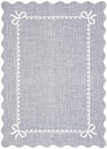 GarveeHome Scalloped Bow Rug 5x7 Washable Grey Rugs for Bedroom Living Room - Image 5