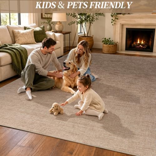3×5 Easy Jute Rug Washable Rugs Low Pile Outdoor Indoor Farmhouse Neutral Non Slip Rug Modern Carpet Door Mat for Backyard Bedroom Kitchen Porch Patio Nature - Image 4