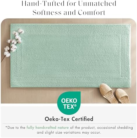 Madison Park Splendor Reversible 100% Cotton Bath Rug, 17 x 24, Green - Image 4