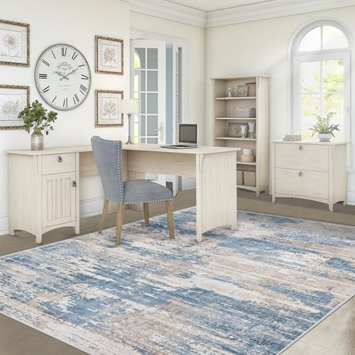 XLUEZ 5x7 Area Rugs for Living Room, Washable Modern Abstract Large Area Rug Neutral Soft Non Slip Kids Rug Stain Resistant Indoor Carpet for Bedroom Nursery Dining Room Playroom(BlueBeige, 5'x7') - Image 6