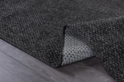 CAMILSON Easy Jute Rug 8x10, Indoor Outdoor Dark Gray Black Farmhouse Area Rugs for Living Room Patio and Kitchen Rug Solid Boho Woven Design Easy-Cleaning Washable Outside Carpet Alfombras (8 x 10) - Image 6
