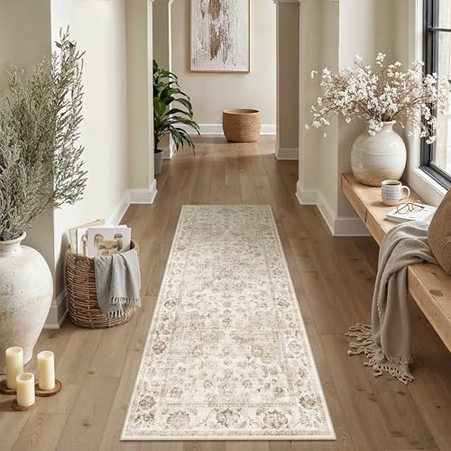 Washable Neutral Beige Kitchen Runner Rug Set of 3 - Image 3